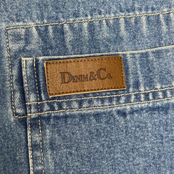 Denim & Co Long Denim Coat 1X Removable rainbow Flannel Lining Button Front barn - Picture 12 of 12